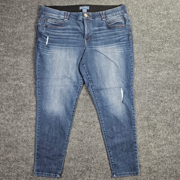 Democracy Denim - Democracy Ab solution Skinny Jeans Women's 22W High Rise Dark Wash Blue Denim